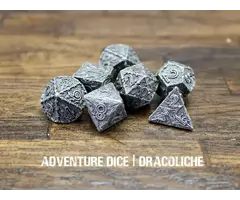 Adventure Dice 7-Piece RPG Premium Metal Dice Set: Dracoliche