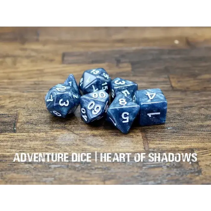Adventure Dice 7-Piece RPG Dice Set: Heart of Shadows