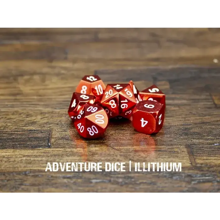 Adventure Dice 7-Piece RPG Premium Metal Dice Set: Illithium