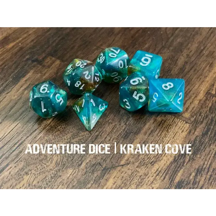Adventure Dice 7-Piece RPG Dice Set: Kraken Cove
