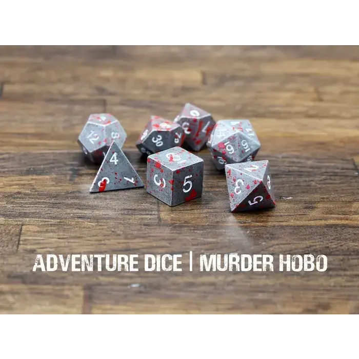 Adventure Dice 7-Piece RPG Premium Metal Dice Set: Murder Hobo