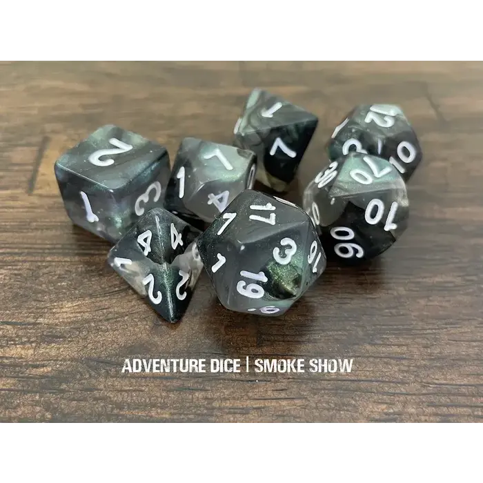 Adventure Dice 7-Piece RPG Dice Set: Smoke Show