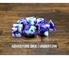 Adventure Dice 7-Piece RPG Premium Sharp Edge Dice Set: Undertow