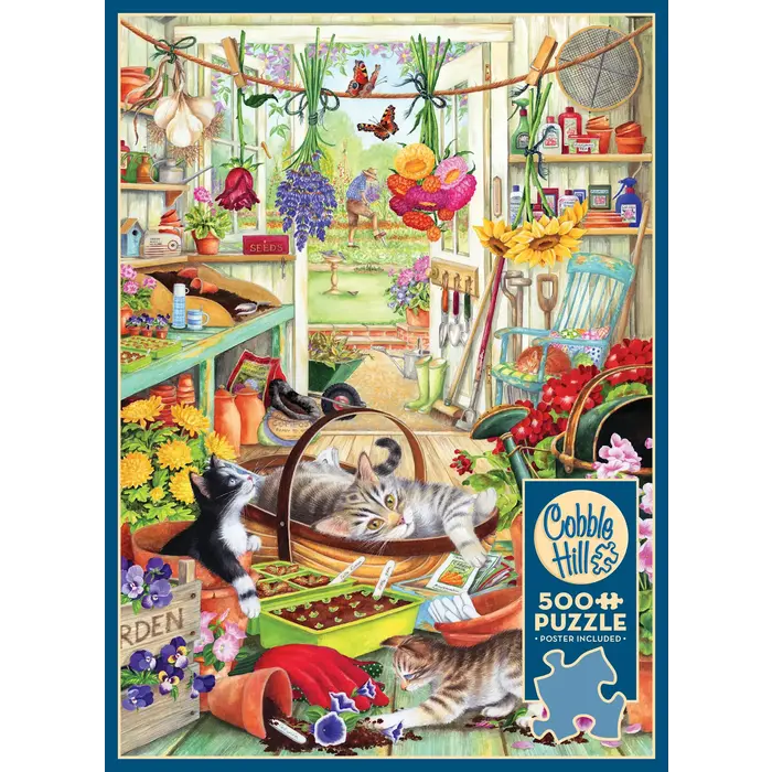 Cobble Hill Puzzles 500 pcs - Potting Shed Cats