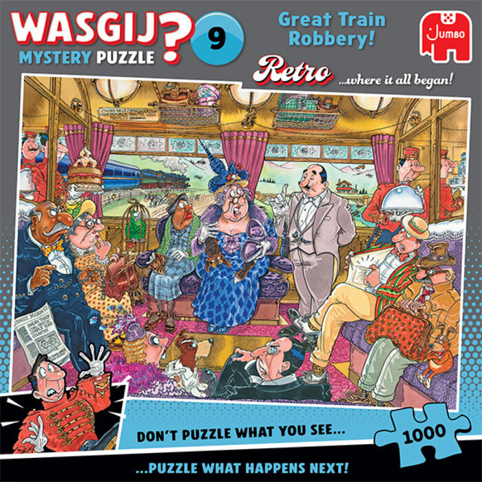 Jumbo Puzzles 1000 pcs - WASGIJ Retro Mystery: #9, Great Train Robbery!