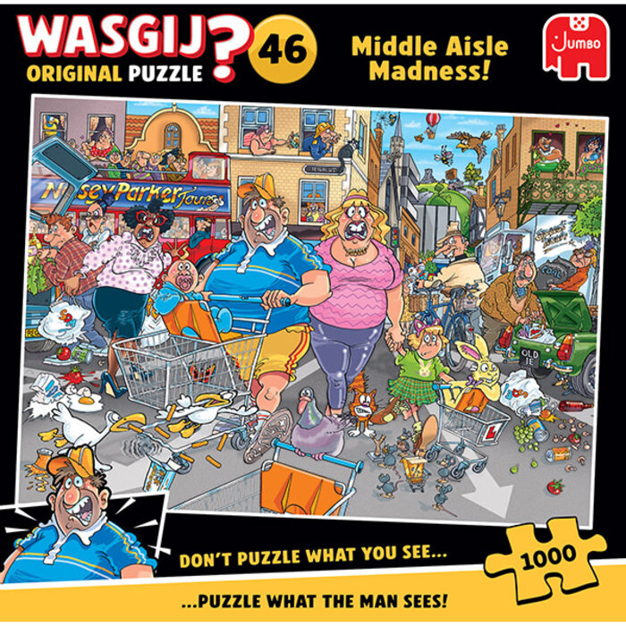 Jumbo Puzzles 1000 pcs - WASGIJ Original: #46, Middle Aisle Madness!