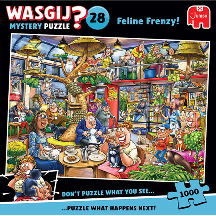 Jumbo Puzzles 1000 pcs - WASGIJ Mystery: #28, Feline Frenzy!