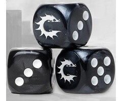 Para Bellum Wargames Conquest: 24pc Marbled Dice Set - Dark Grey with Logo