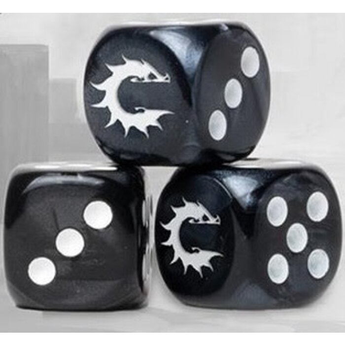 Para Bellum Wargames Conquest: 24pc Marbled Dice Set - Dark Grey with Logo