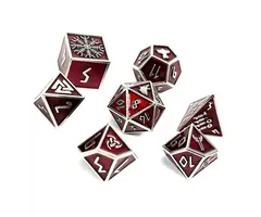 Norse Foundry 7-Piece RPG Metal Dice Set: Norse Themed - Vampire Blood