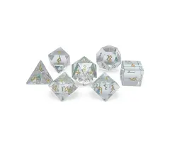 Norse Foundry 7-Piece RPG Glass Dice Set: K9 Rainbow Glass