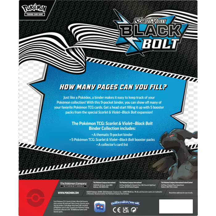 The Pokemon Company International Pokemon TCG - Scarlet & Violet: Black Bolt Binder Collection *LIMIT 1 PER HOUSEHOLD*