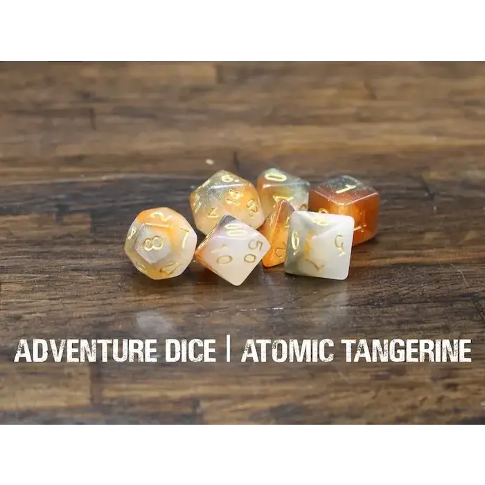 Adventure Dice 7-Piece RPG Dice Set: Atomic Tangerine