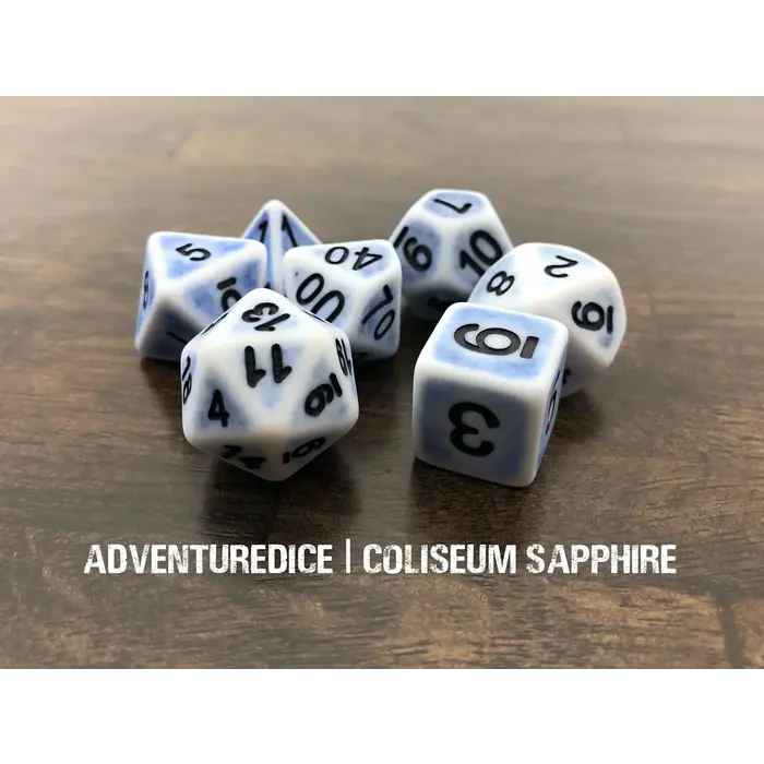 Adventure Dice 7-Piece RPG Dice Set: Coliseum Sapphire