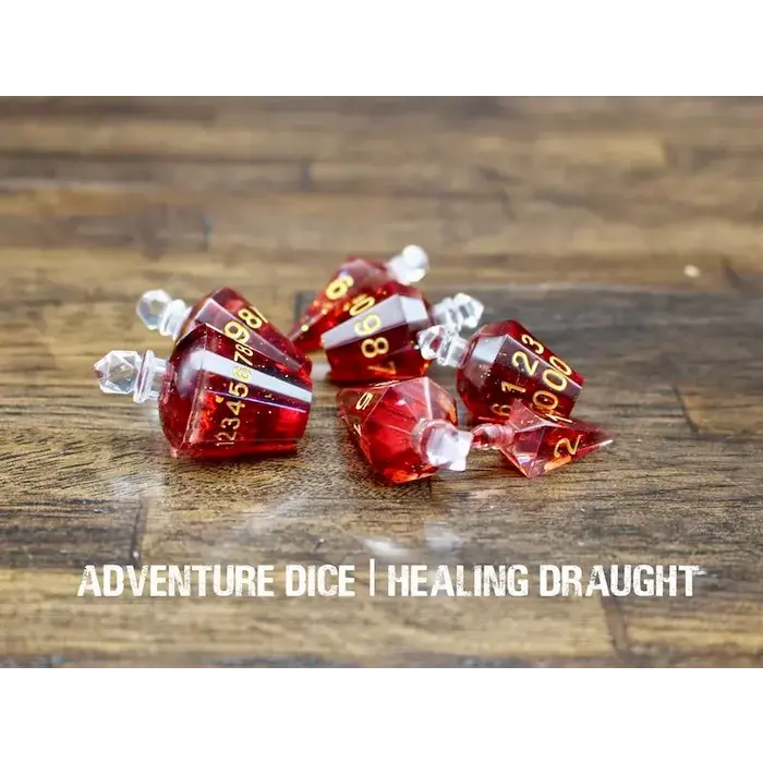 Adventure Dice 7-Piece RPG Premium Dice Set: Healing Draught