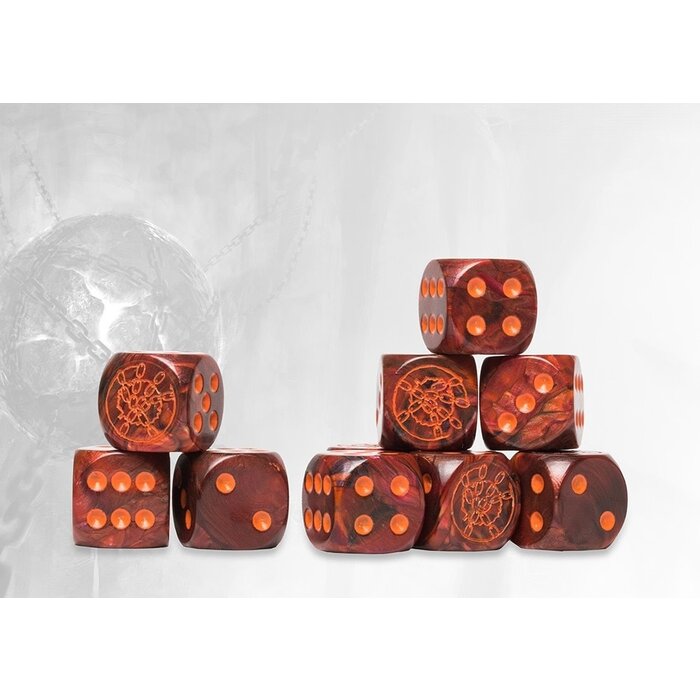 Para Bellum Wargames Conquest: Dweghom - Red Marbled Dice Set
