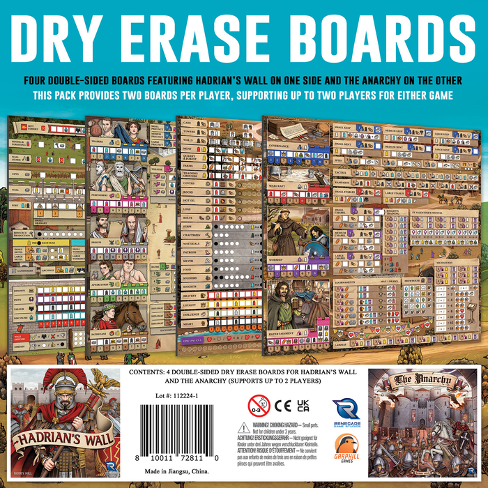 Renegade Game Studios Hadrian's Wall & The Anarchy Dry Erase Boards