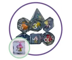 Mystery Dice Goblin 7-Piece RPG Dice Set: Mystery Dice Goblin - Colourful Mushrooms