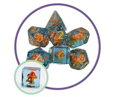 Mystery Dice Goblin 7-Piece RPG Dice Set: Mystery Dice Goblin - Orange Mushrooms