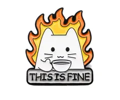 Mystery Dice Goblin Enamel Pin - Mystery Dice Goblin - This Is Fine