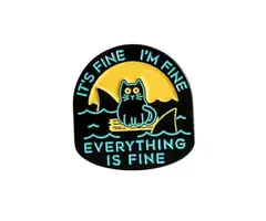 Mystery Dice Goblin Enamel Pin - Mystery Dice Goblin - Sea Cat! It's Fine I'm Fine Everything's Fine