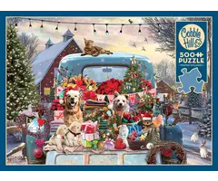 Cobble Hill Puzzles 500 pcs - Country Truck in Winter (AI Assistance)