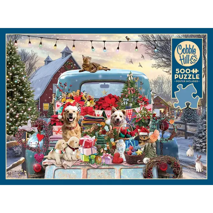 Cobble Hill Puzzles 500 pcs - Country Truck in Winter (AI Assistance)
