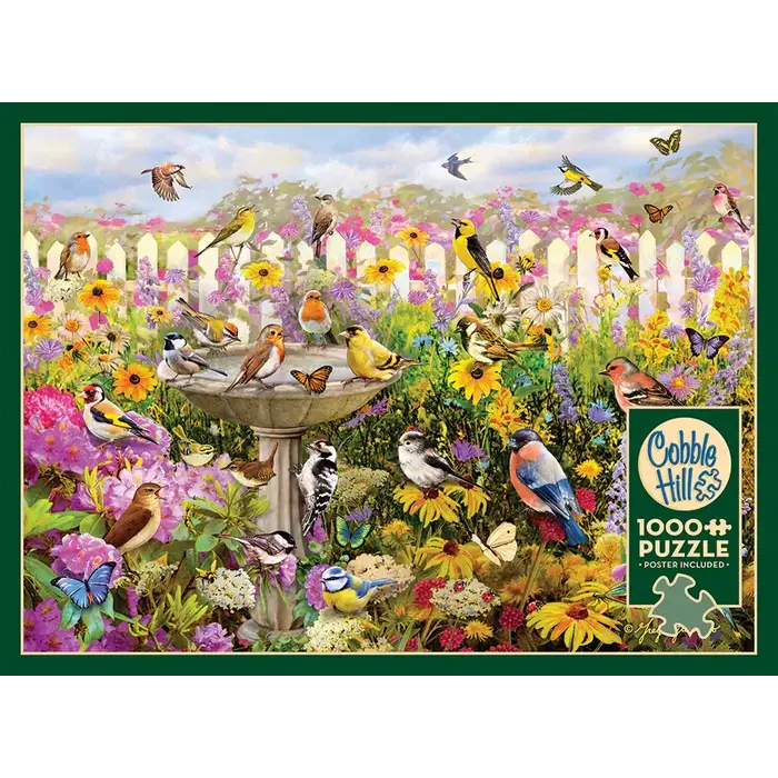 Cobble Hill Puzzles 1000 pcs - Backyard Bird Bath