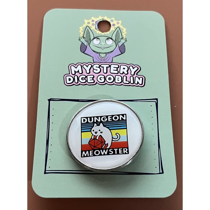 Mystery Dice Goblin Enamel Pin - Mystery Dice Goblin - Dungeon Meowster Button