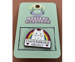 Mystery Dice Goblin Enamel Pin - Mystery Dice Goblin - I Hate Everyone Equally