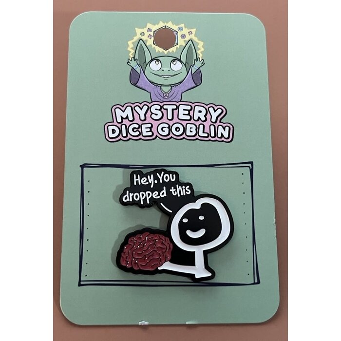 Mystery Dice Goblin Enamel Pin - Mystery Dice Goblin - Hey, You Dropped This