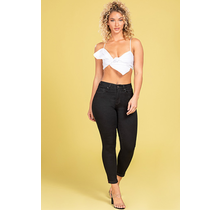 YMI JUNIOR HIDE YOUR MUFFIN TOP HIGH-WAIST ANKLE JEANS P747220 Black W37
