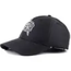 No Bad Ideas Playboy Relaxed Cap OSFM, Satin Black with White Rose Stitch