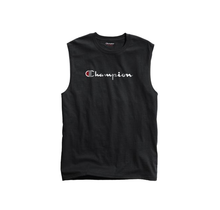 Champion Men's Classic Jersey Muscle Tee, Script Logo GT22H Y07718 - BLACK