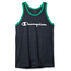 CHAMPION Champion Men's Classic Jersey Tank, Script Logo, Navy/Myth Green