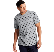 Champion Sportstyle Tee, All Over Logo | C Allover Oxford Grey