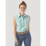 Wrangler Wrangler Women's Sleeveless Plaid Snap Top LWE676M | Pool Blue