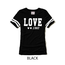 Reflex Reflex Solid Cotton Slub LOVE Embroidery Short Sleeve Tee S617 | Black