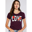 Reflex Reflex Solid Cotton Slub LOVE Short Sleeve Tee S753| Plum