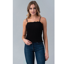 Hearts & Hips Smocking Cami Top | Black