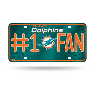 Rico Industries Miami Dolphins - Metal License Plate Tag