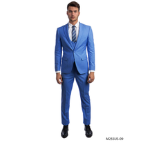 Tazio Men's 3 Piece Ultra Slim Fit Suit M255US -09