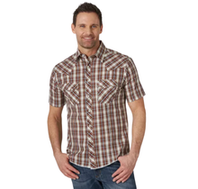 Wrangler Men's Short Sleeve Plaid Western Snap Shirt MVG283E