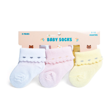 Solid Colors Babies Socks with Scallop Edging