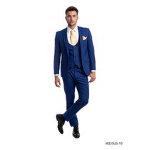 Tazio Men's 3 Piece Ultra Slim Fit Suit M255US -12