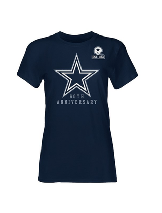 Womens Dallas Cowboys Blue Logo Premier V-Neck Long Sleeve T Shirt