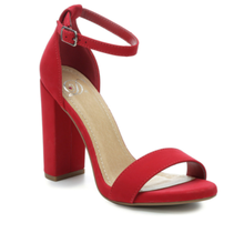 Delicious Ankle Strap High Sandal Shiner-S