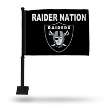 Raiders Raider Nation Black Car Flag - Black Pole FGK1707RN