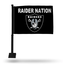 Rico Industries Raiders Raider Nation Black Car Flag - Black Pole FGK1707RN