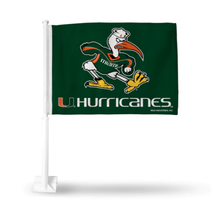 NCAA Miami Hurricanes Double Sided Car Flag - 16" x 19" FG100304
